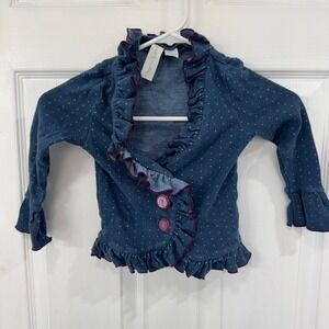 Matilda Jane Juliet Cardigan with Ruffles and Pink Sparkle Buttons